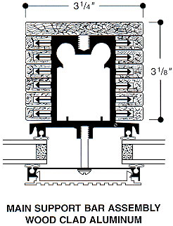 main support bar assembly woodclad aluminum